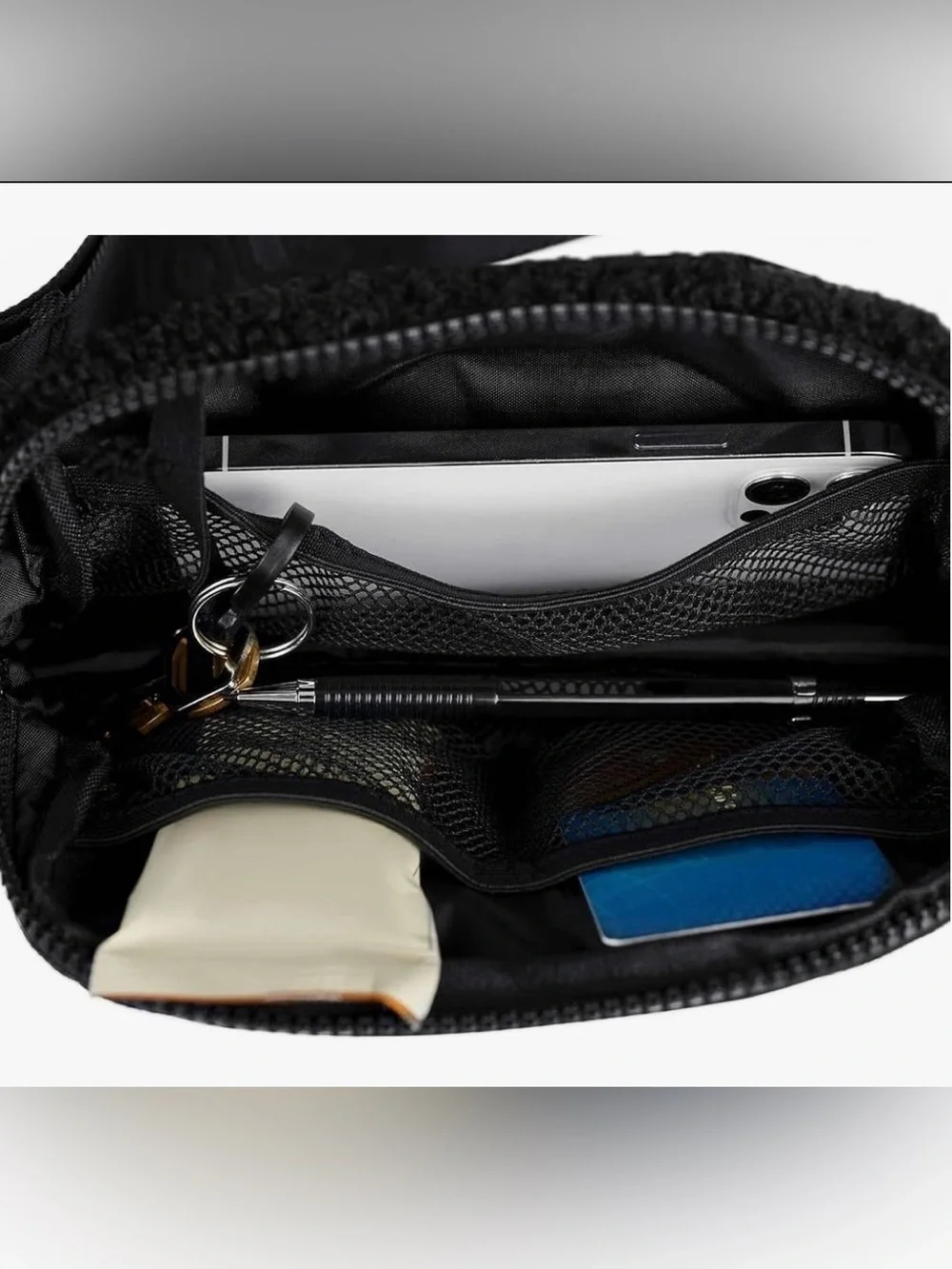 LOLE Black Sherpa Fleece Belt & Crossbody Bag